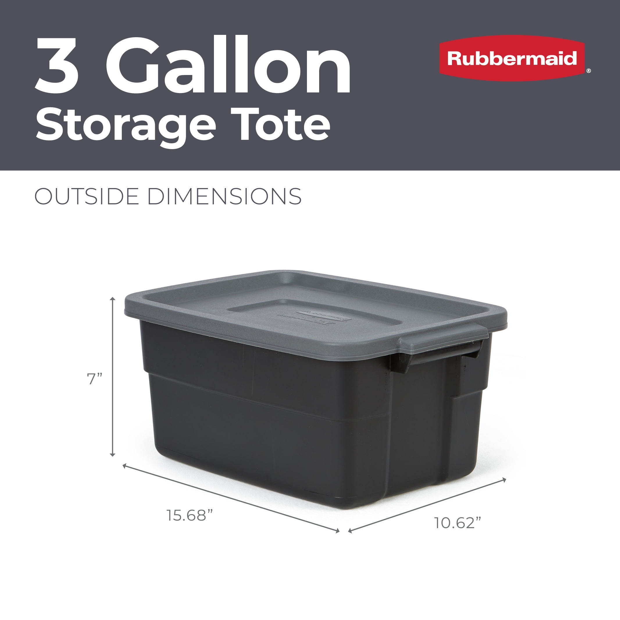 Rubbermaid Roughneck Storage Box, 3 Gallon (Rubbermaid 221300STEEL
