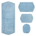 thumbnail image 5 of Home Weavers Waterford Collection 100% Cotton Non-Slip Bathroom Rug Set Machine Washable Toilet Lid Cover, Bath Rug, Bathroom Rug, Runner, Blue Color 4 Piece Bath rug set, 5 of 8