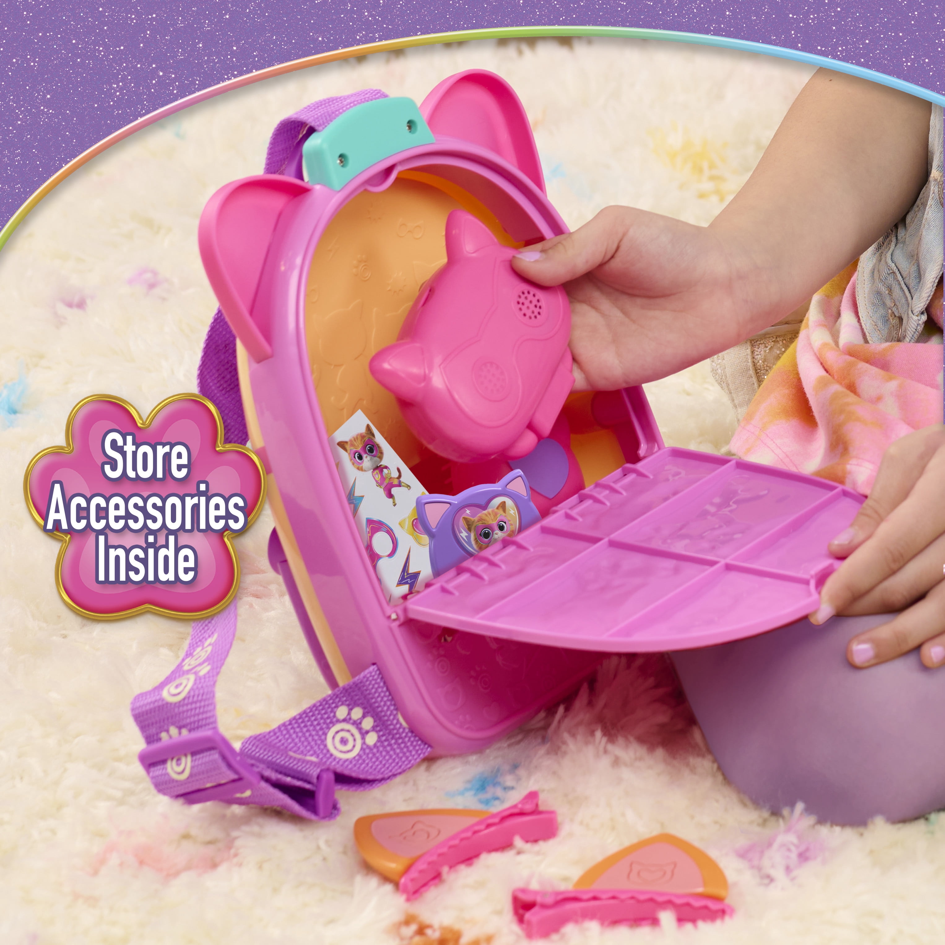 Disney Jr. SuperKitties Su-Purr Backpack Set with Lights & Sounds, 7-pieces, Kids Ages 3 and up