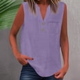 thumbnail image 2 of Camisa sin mangas con botones para mujer, ideal para el verano: blusa versátil de color liso, perfecta para combinar con vaqueros., 2 of 5