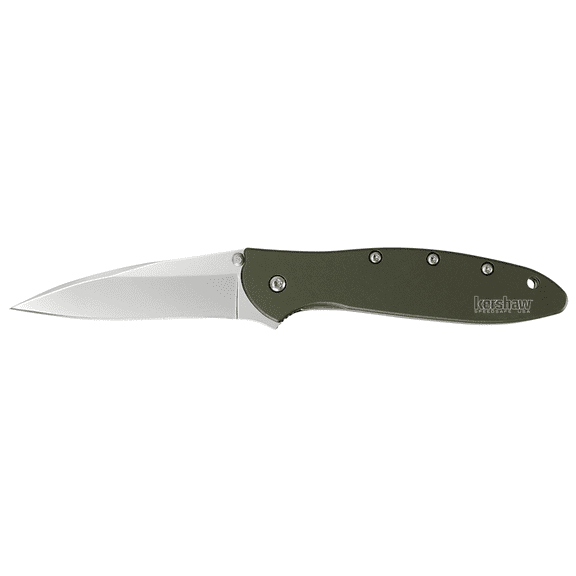 Kershaw Leek - Olive Pocket Knife, 3 Inch Folding Blade, Made in the USA (1660OL)
