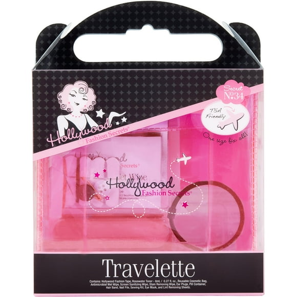 Hollywood Fashion Secrets Travelette Kit, Stay Prepared with Essential Travel Sized Beauty Items, Portable 13 Piece Set