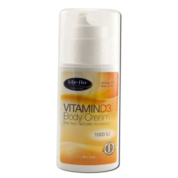 Lifeflo Vitamin D3 Body Cream 1000 IU Replenishing Treatment Soothes