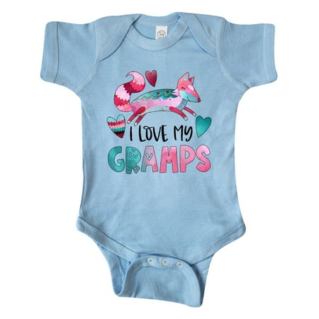 

Inktastic I Love My Gramps Pink and Blue Fox with Hearts Gift Baby Boy or Baby Girl Bodysuit