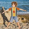 thumbnail image 3 of FORMRS Boys Rash Guard with Short Sleeves UPF 50+ Swim Shirts Sizes 3-12T, Stripes and Circle, 3 of 6