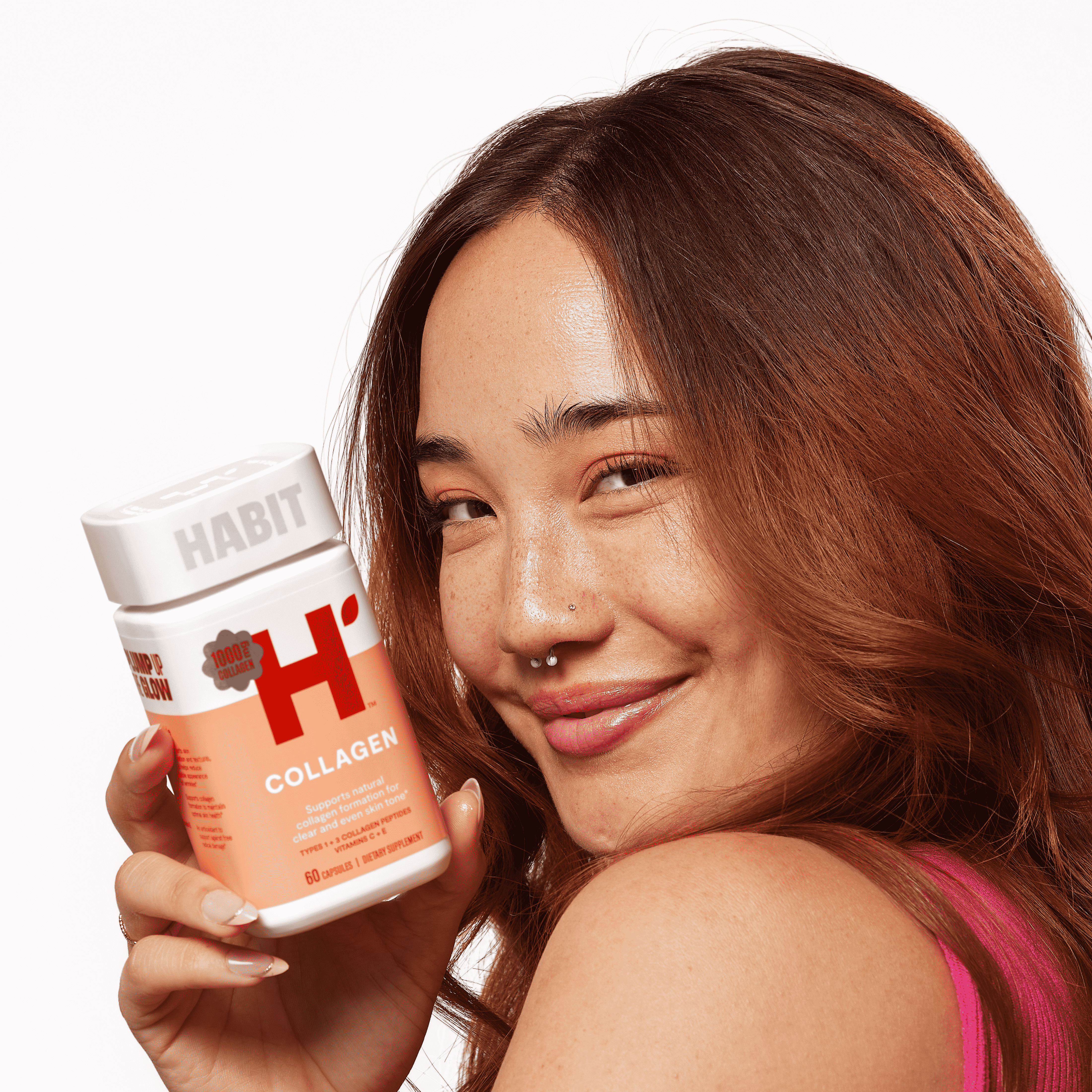 (2 pack) HABIT Collagen Supplement, Types 1 & 3 Collagen Peptides, Vitamin C and E, 60 Capsules