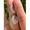 thumbnail image 3 of Sparkle Jewels Round Cubic Zirconia Women's Huggie Hoop Earrings 14K White Gold Finish, 3 of 3
