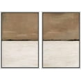 thumbnail image 2 of IDEA4WALL Framed Canvas Print Wall Art Set of 2 Brown Tan Pastel Landscape Geometric Abstract Modern Art Decorative Contemporary Bohemian Artwork for Bedroom, Office - 24"x36"x2 Panels White, 2 of 5