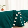 thumbnail image 5 of DNG Creations 1 Piece White Pom Pom Duvet Cover with Zipper Closure, 100% Egyptian Cotton, 800 Thread Cotton ( Full/Queen - Solid Teal ), 5 of 5