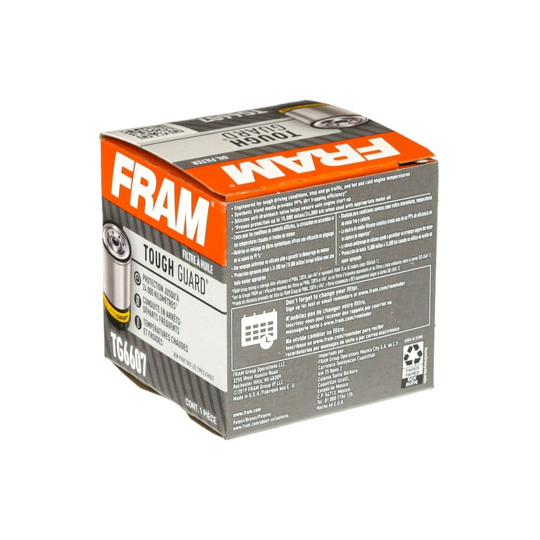 FRAM Tough Guard Oil Filter, TG6607 Fits select: 2006-2023