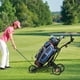 Gymax 3 Roues Golf Push Pull Cart Chariot de Golf Pliant W / Poignée Réglable – image 4 sur 9
