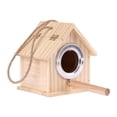 thumbnail image 2 of Casa de pájaros de madera estilo cabaña colgante estilo campestre con soporte para percha, caja nido para anidar 167 cm x 13 cm x 15 cm, 2 of 9