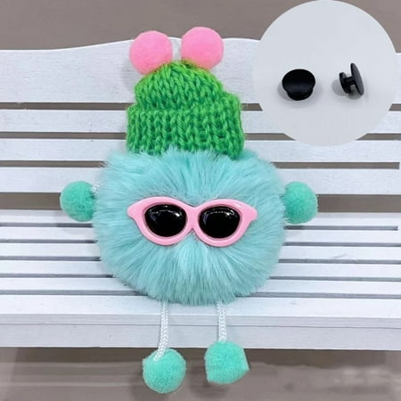 

Cute Kawaii Decoration DIY Hole Shoes Decor Cartoon Doll Shoes Buckle Elf Plush Ball AQUA BLUE