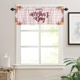 thumbnail image 3 of Happy Mother''s Day Pink Plaid Valance Curtains for Kitchen Windows Florals Pink White Buffalo Plaid Curtain Valances Decor Short Rod Pocket Window Treatment Drapes for Kitchen Bedroom 54x18in, 3 of 5
