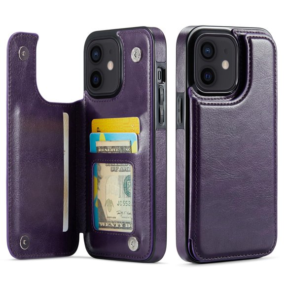 Funda tipo cartera Wefor para iPhone 11 con soporte para tarjetas, cuero PU