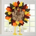 thumbnail image 6 of Thanksgiving Turkey Wreath Door Hanger Decoration, A Must-Have For Your Home Garden Bar Thanksgiving Party, Handmade Felt Material With Sturdy Legs And 45*45Cm Size, 6 of 8