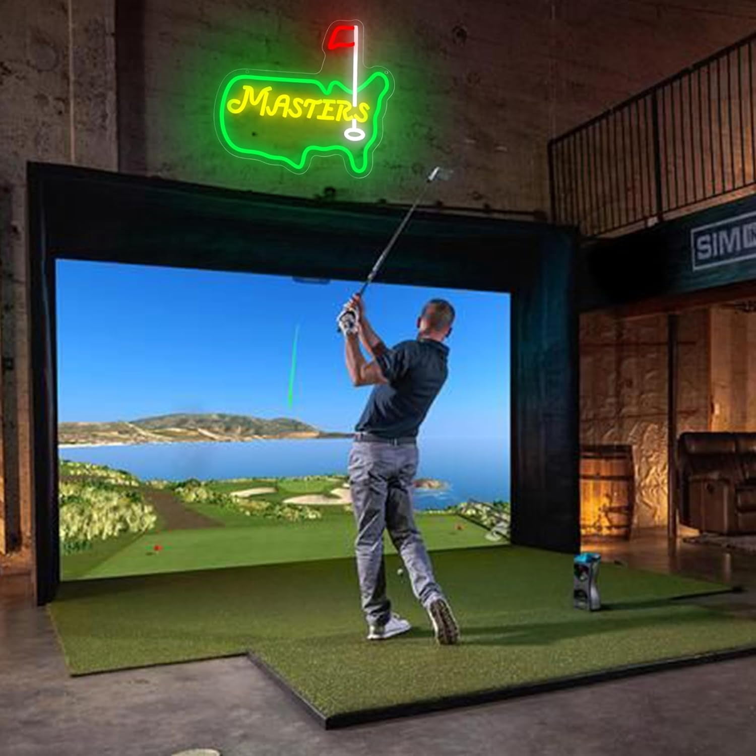 Master Neon Sign for Wall Decor Golf Neon Light for Man Cave Dimmable LED Light Up Sign for Golf Course Gym Club Bedroom Office Park Party Club Decor Birthday Gifts Art Size13.3 * 14.1In(WZCP067)