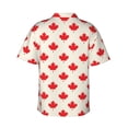 thumbnail image 3 of Bixox Men's Hawaiian Shirts Men's Happy Canada Day Print Short-Sleeve Shirt-Medium, 3 of 8