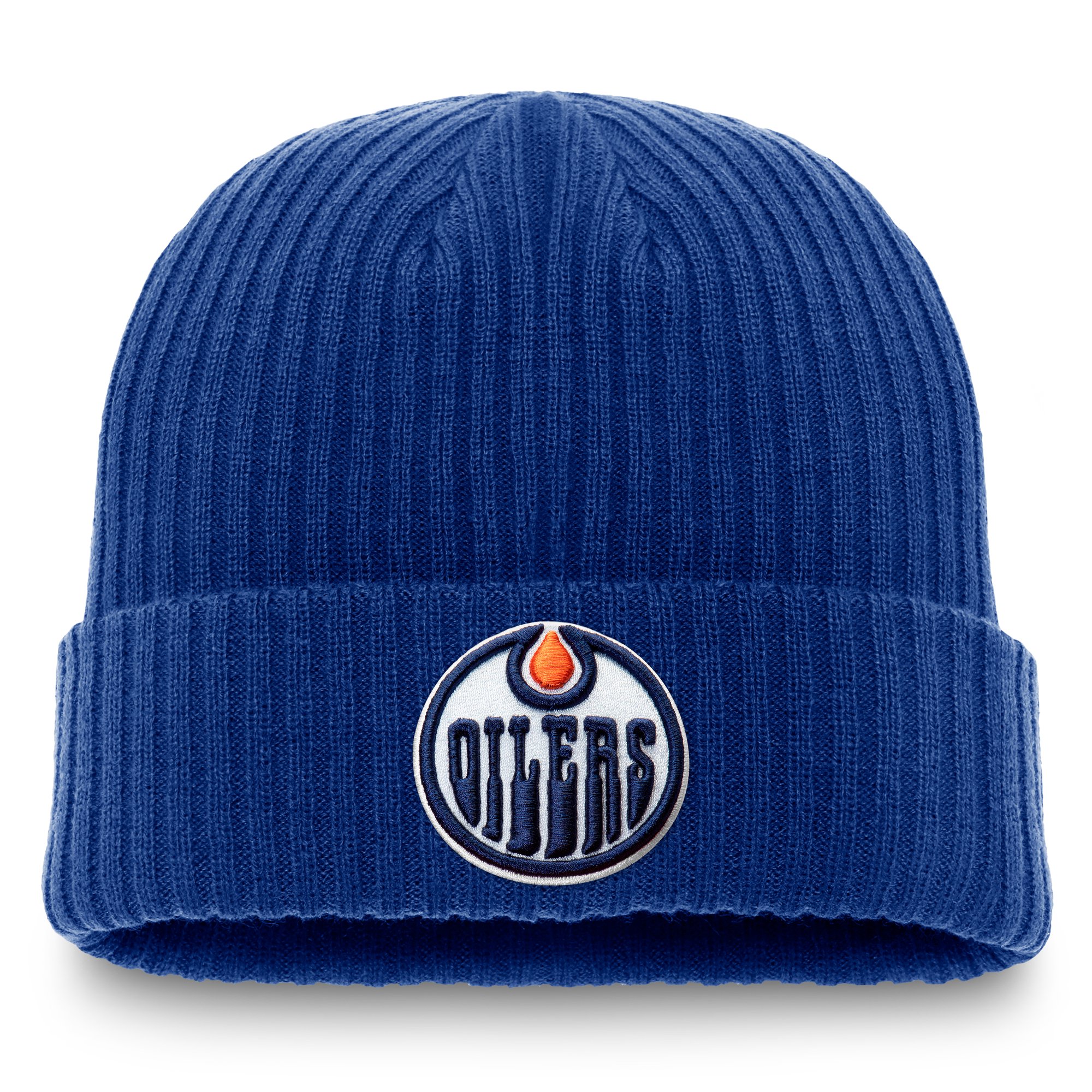Men's Fanatics Royal Edmonton Oilers Core Primary Logo Cuffed Knit Hat