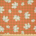 thumbnail image 2 of Ambesonne Maple Leaf Fabric by the Yard Microfiber, Autumn Fall Season Art, 2 Yards, Burnt Sienna and Eggshell, 2 of 2