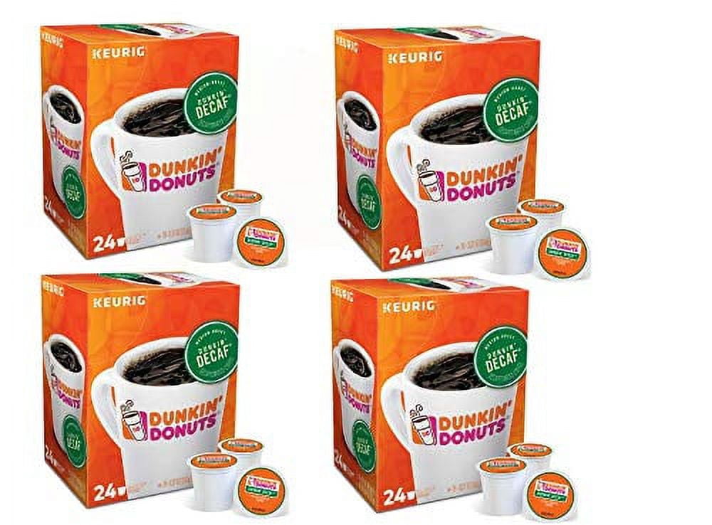 Dunkin' Donuts Decaf Medium Roast, Keurig Coffee Pods, 96 Ct (4 Boxes of 24)