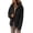 Black, variant on Women's Hooded Puffer Jacket Winter Warm Full Zip Up Oversized Short Quilted Coat with Pockets Petite