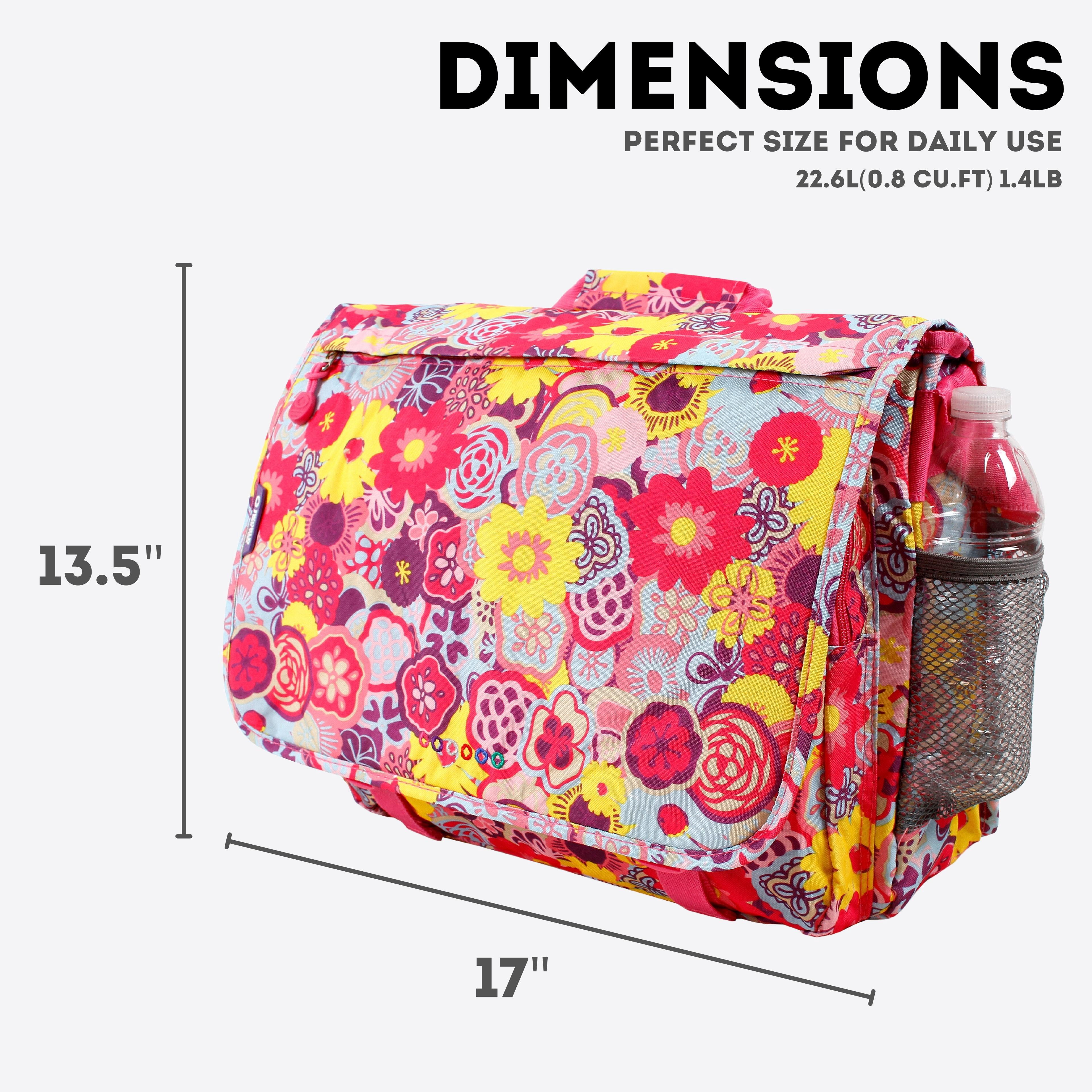 J World Womens Thomas 16" Messenger Bag with Laptop Sleeve for School and Travel, Poppy Pansy