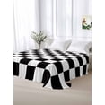 thumbnail image 5 of Simple Black White Checkered Twim Size Flat Sheet, Wrinkleproof & Fadeproof Cooling Flat Bed Sheet Only, Lattice Buffalo Plaid Breathable Soft Bedding Top Sheets 66 x 96 Inches, 5 of 8