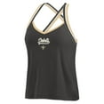 thumbnail image 2 of Women's WEAR by Erin Andrews Black New Orleans Saints Cross Strap Tri-Blend Tank Top, 2 of 4