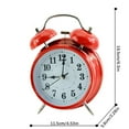 thumbnail image 3 of Clearance Items Vintage Metal Bell Alarm Clock – High Volume, Mute Function, Retro Red Design, Bedside Digital Clock for Heavy Sleepers, Students Wake Up, Loud Ring for Early Riser, 3 of 9