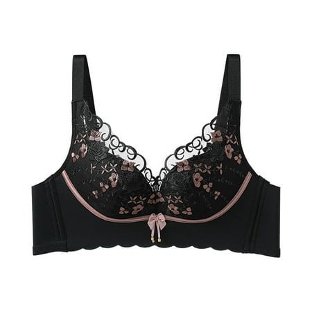 Ramiter Sexy Lingerie for Women Women s Blissful Benefits Side Smoothing Underwire Bra 36/80 Black