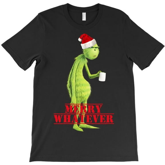Merry Whatever Christmas Grouch Funny Merry Christmas Holiday Quote Graphic H2378 T-Shirt, for Men and Women, Up to Size 5XL