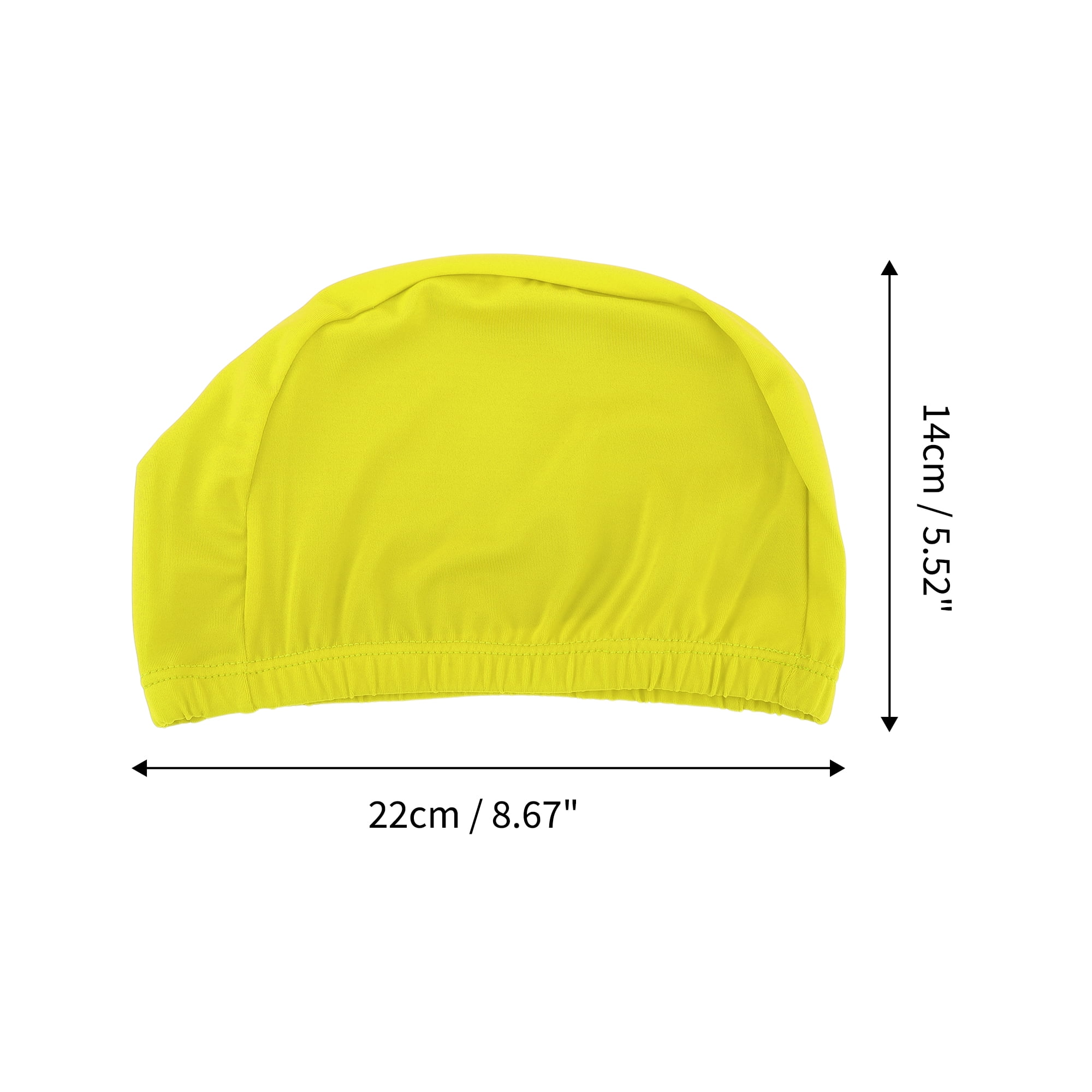Unique Bargains Elasticity Swim Cap Measuring for Comfortable Fit Lemon Yellow