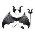 thumbnail image 4 of Halloween Devil Costume Set with Devil Headband for Cosplay Masquerade Black, 4 of 10