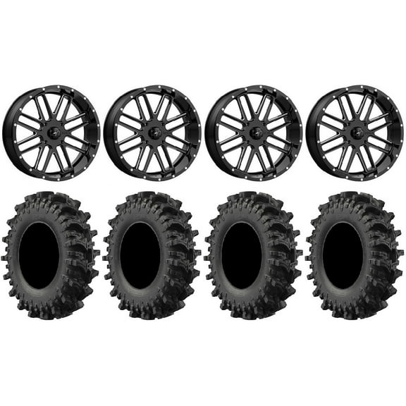 MSA Bandit 22" Wheels Milled 33" MotoSlayer Tires Can-Am Maverick X3 / Honda Pioneer 1000 / Talon