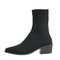 thumbnail image 2 of Wowcloth Women's Fashion Casual Ankle Boots - Chunky Heel Pointed Toe Knit Sock Booties for Autumn Winter Commuting & Daily Wear, 2 of 9