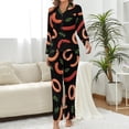 thumbnail image 2 of Top-kevin Women's Pajama Sets Seafood Fruit Pattern Long Sleeve Lounge Sets Pjs Sleepwear with Pockets, 2 of 12