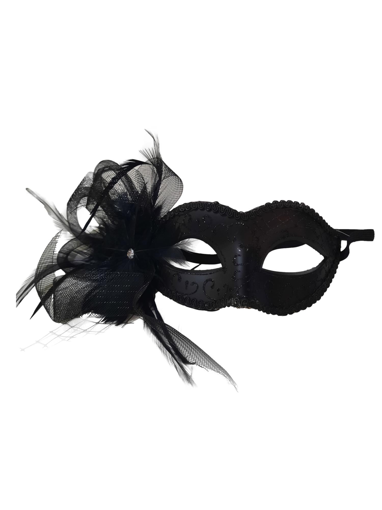 Glittered Black and Gold Mask with Stick - Walmart.com