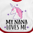 thumbnail image 4 of Inktastic My Nana Loves Me Unicorn Girls Baby Bib, 4 of 4