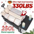thumbnail image 4 of Sekey 250L Collapsible Wagon with Folding Table and Drink Holders, Foldble Beach Wagon with All-Terrain Wheels Load up to 330LBS for Shopping, Camping, Sports.Black, 4 of 8