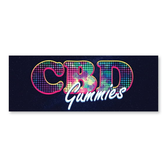 CDB Gummies 24" x 9" Decal | Advertise Your Business | All Weather Can Apply To Any Surface | Medical Oil Dispensery | Made in The USA