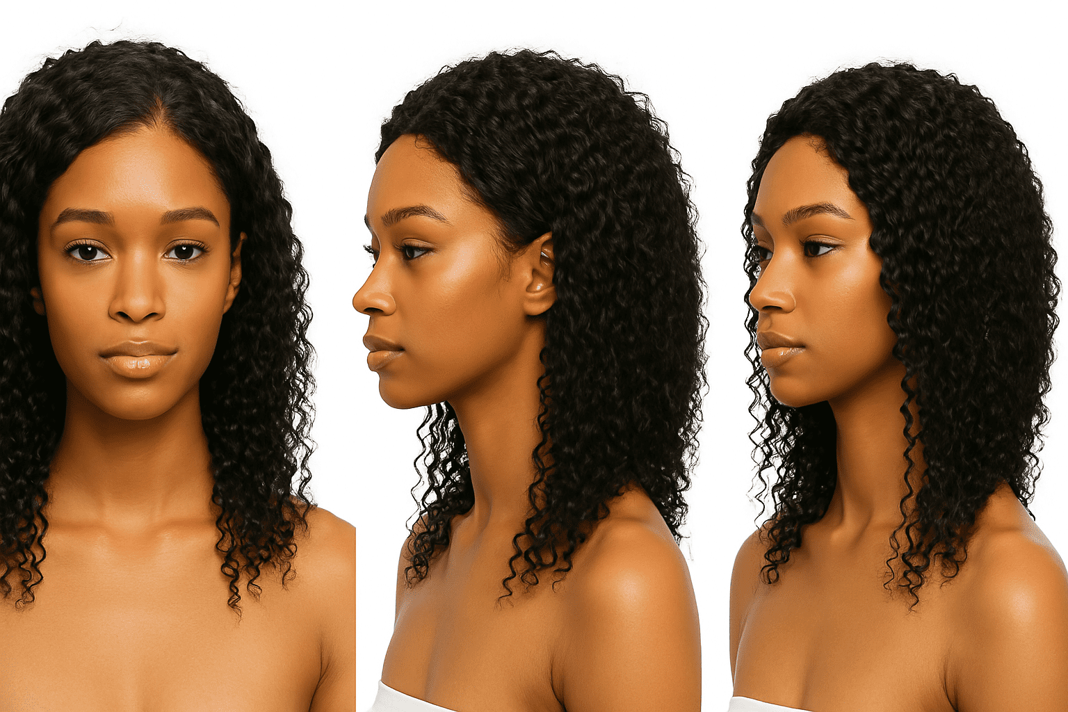 Quick Weave Synthetic Curly Half Wig Natural Black