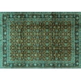 thumbnail image 1 of Ahgly Company Machine Washable Indoor Rectangle Persian Turquoise Blue Traditional Area Rugs, 3' x 5', 1 of 4