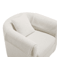 thumbnail image 5 of Lisonu Chenille Swivel Accent Chair with Ottoman Set, 360° Rotation Barrel Armchair with Removable Pillow, White, 5 of 7