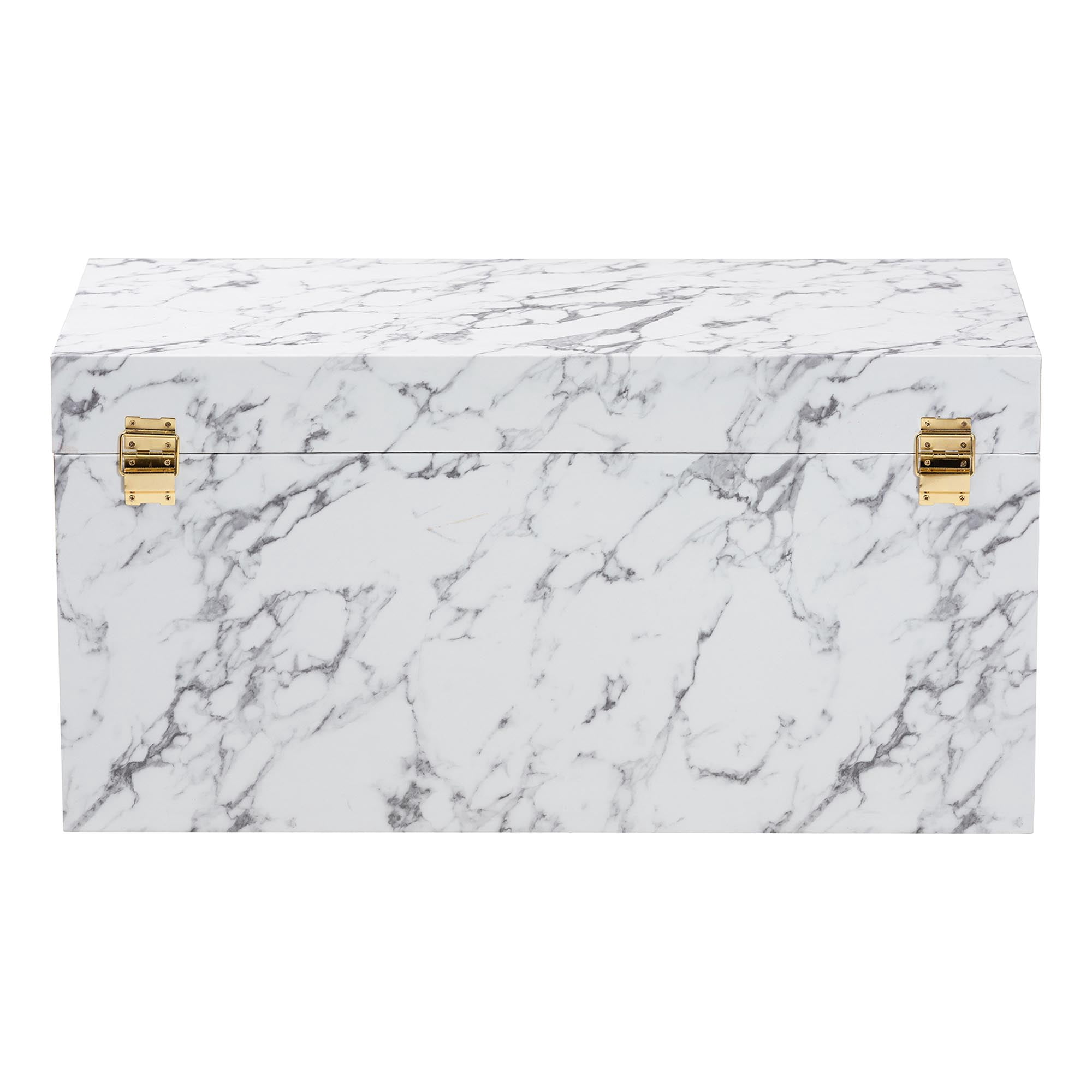 Baxton Studio Brenta Modern Storage Trunk, Marble White
