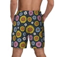 thumbnail image 3 of Kdxio Colorful Sunflowers Print Men's Swim Trunks with Compression Liner 7 Inch Inseam Quick Dry Swim Shorts, 3 of 7