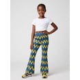 thumbnail image 4 of 5-6Y Girls Colored Flared Pants Digital Print Trousers Slim-Fit Wide Leg Flare for Spring Summer Autumn, 4 of 6