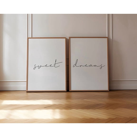 PosterArt Sweet Dreams Art Print Set: Minimalist Bedroom Wall Decor, Size 8x12 UNFFRAMED