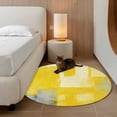 thumbnail image 3 of Round Area Rug 3 Ft, Yellow Grey Washable Non-Slip Circle Carpet for Living Room/Bedroom, Modern Abstract Mottled Ombre Aesthetic Low-Profile Small Floor Mats Collection Rugs for Indoor, 3 of 7
