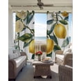 thumbnail image 6 of Lemon Fruit Blackout Curtains for Bedroom Living Room Darkening Curtains 54 Inch Long Retro Watercolor Farmhouse Leaf Flower Short Curtain for Small Window Treatment Grommet Drapes 52"x54"x2, 6 of 9